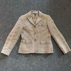 Ralph Lauren Brown Houndstooth Blazer